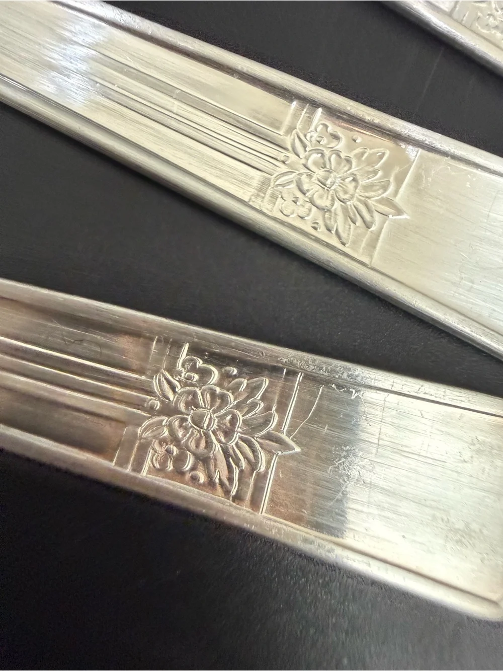 6pc Vintage ONEIDA Simeon & George Rogers Co. Silver Rose Silver-plate Spoons